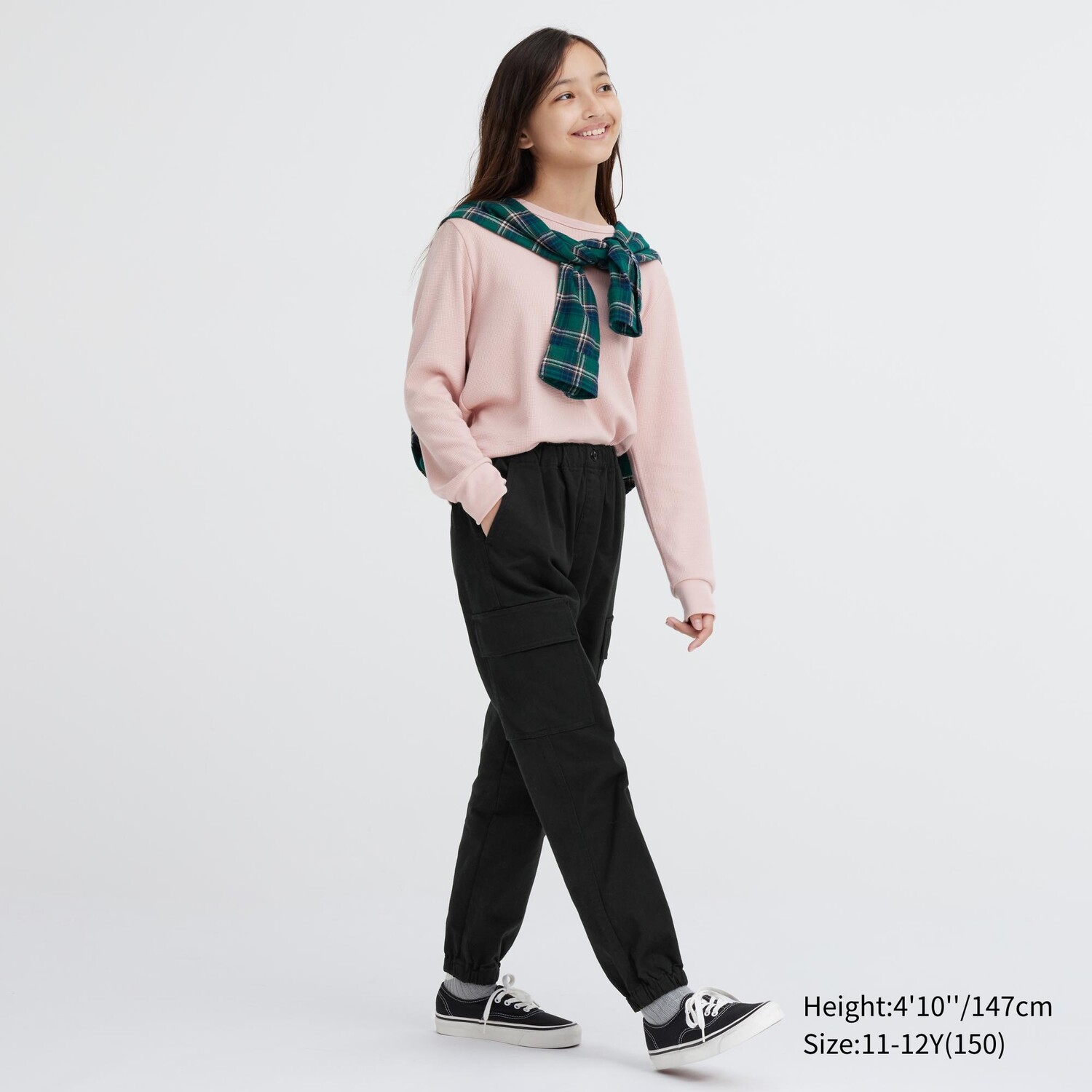 

Детские ультраэластичные спортивные штаны-карго Uniqlo, черный