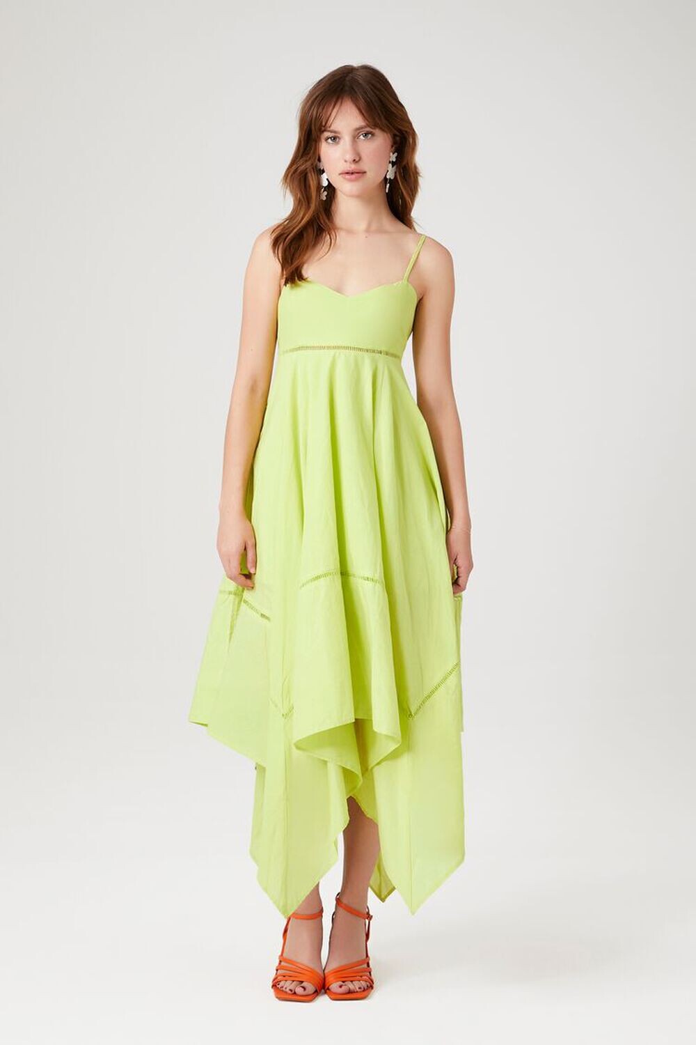 

Платье из поплина с платком Forever 21, лаймовый