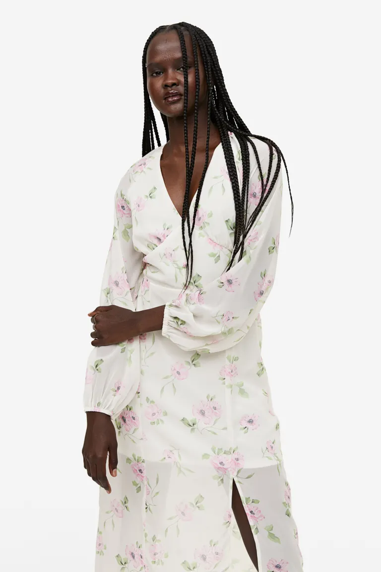 

Платье с пышными рукавами H&M, белый