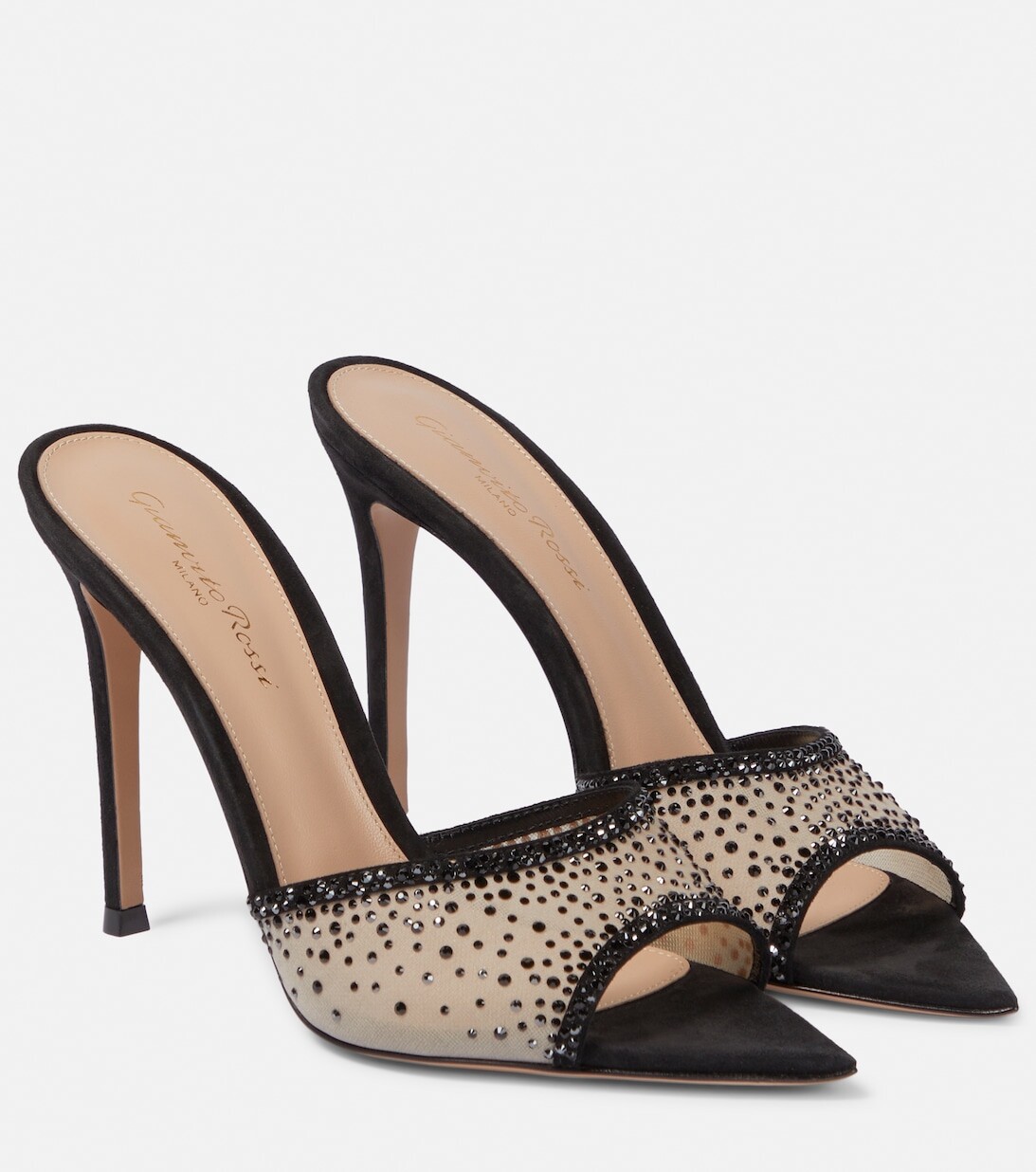 

Декорированные сетчатые мюли Elle 115 Gianvito Rossi, черный