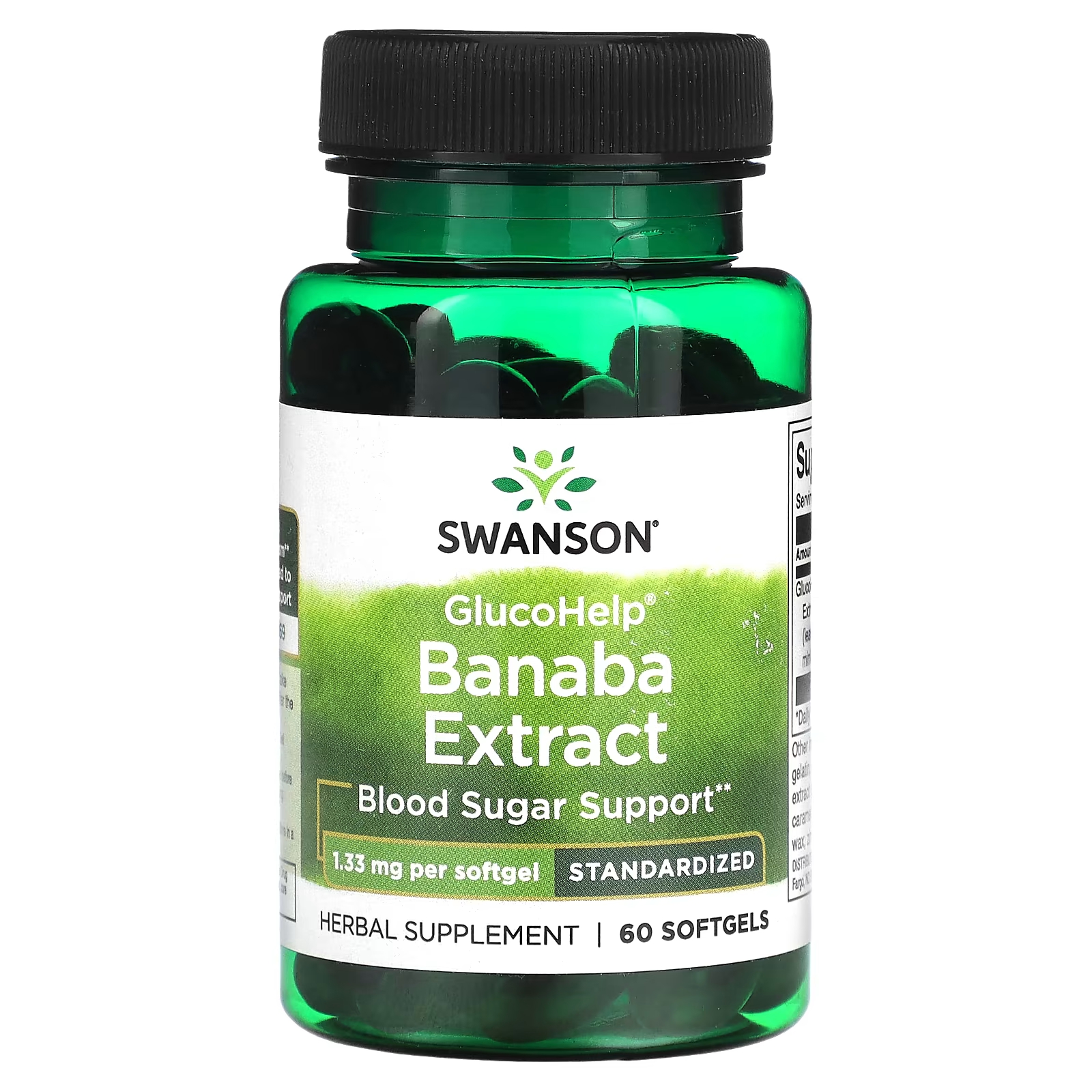 Экстракт банабы Swanson GlucoHelp, 60 мягких таблеток swanson экстракт банабы высокоэффективный стандартизированный 90 капсул
