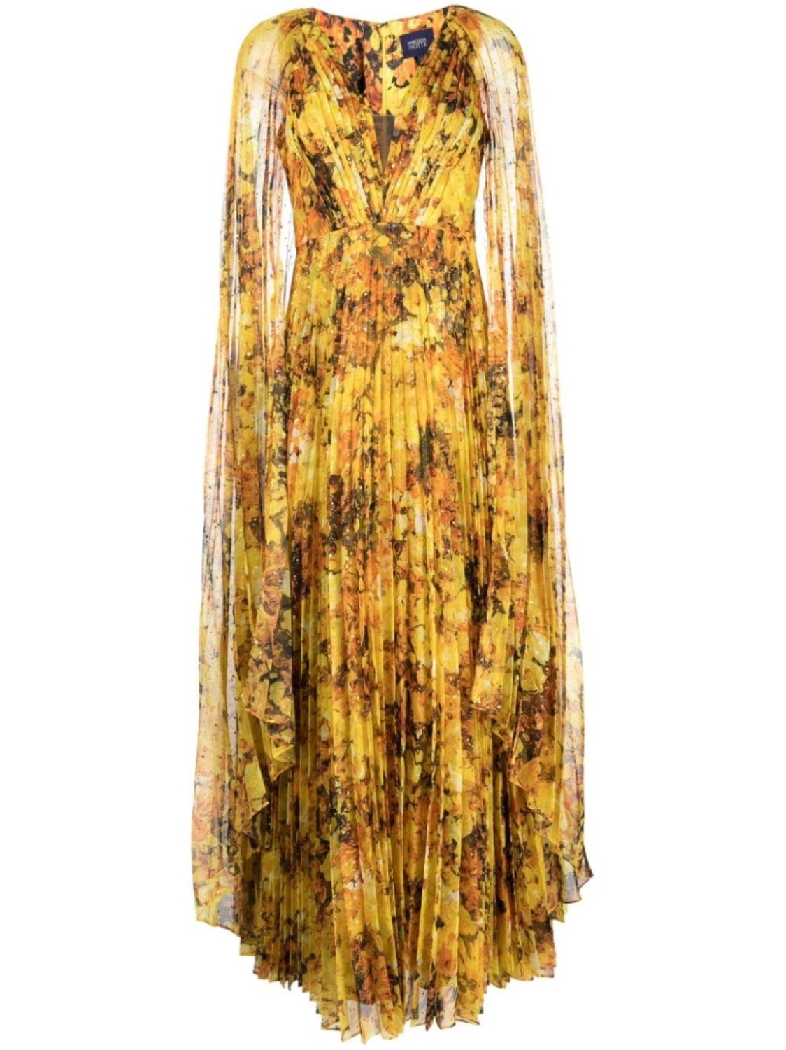 

Marchesa Notte платье Foiled Garden, желтый