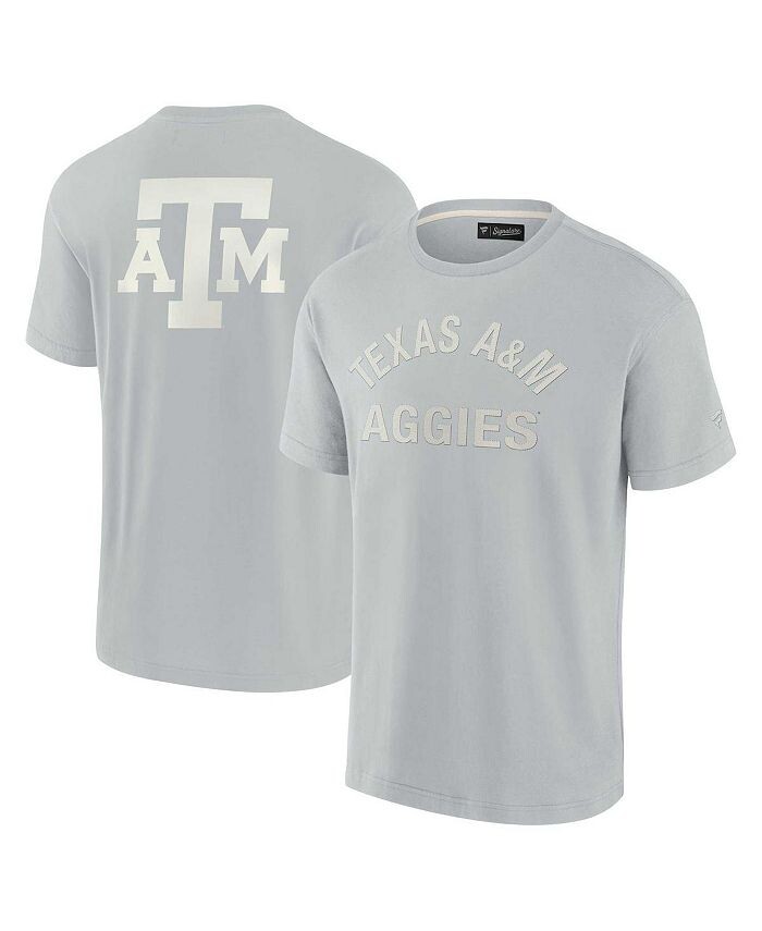 

Мужская и женская серая футболка Texas A&M Aggies Super Soft с коротким рукавом Fanatics Signature, серый