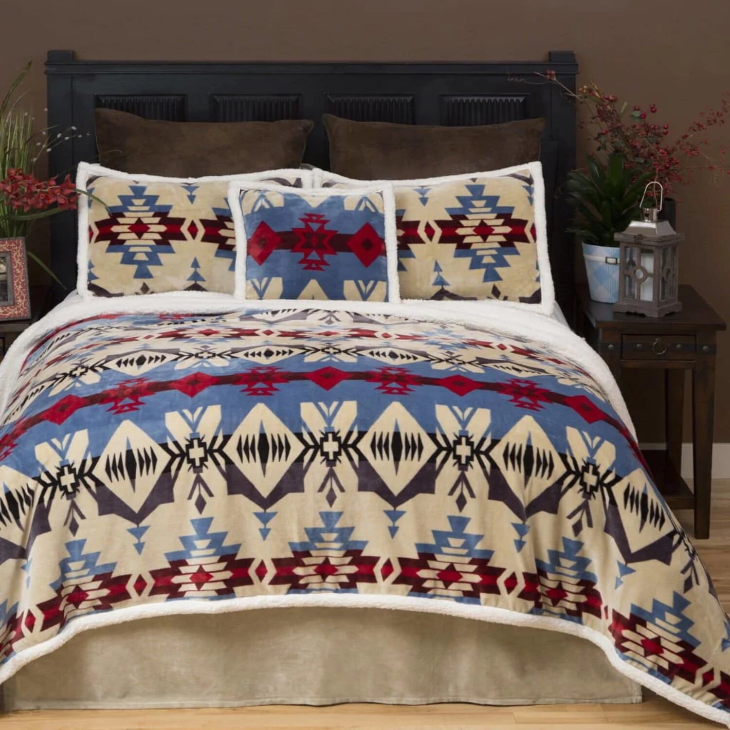 

Набор постельного белья Southwestern Aztec Blue River Lodge, синий