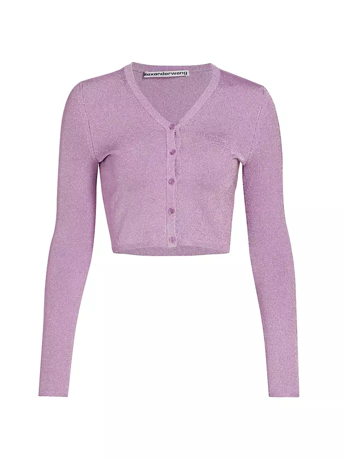 

Укороченный кардиган с мерцающим эффектом Alexanderwang.T, цвет unicorn