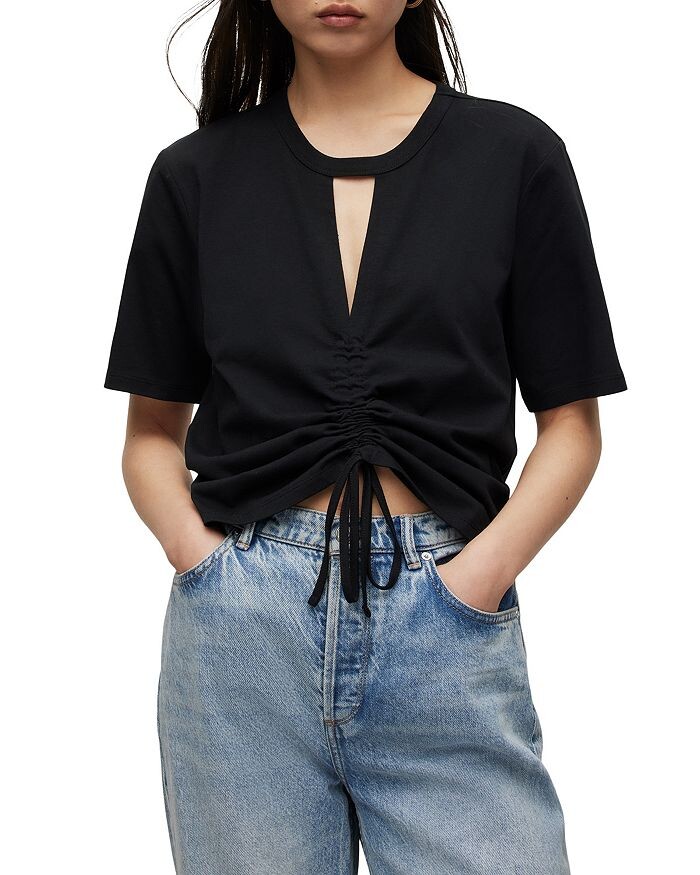 

Футболка Gigi с вырезом на шнурке ALLSAINTS, Черный