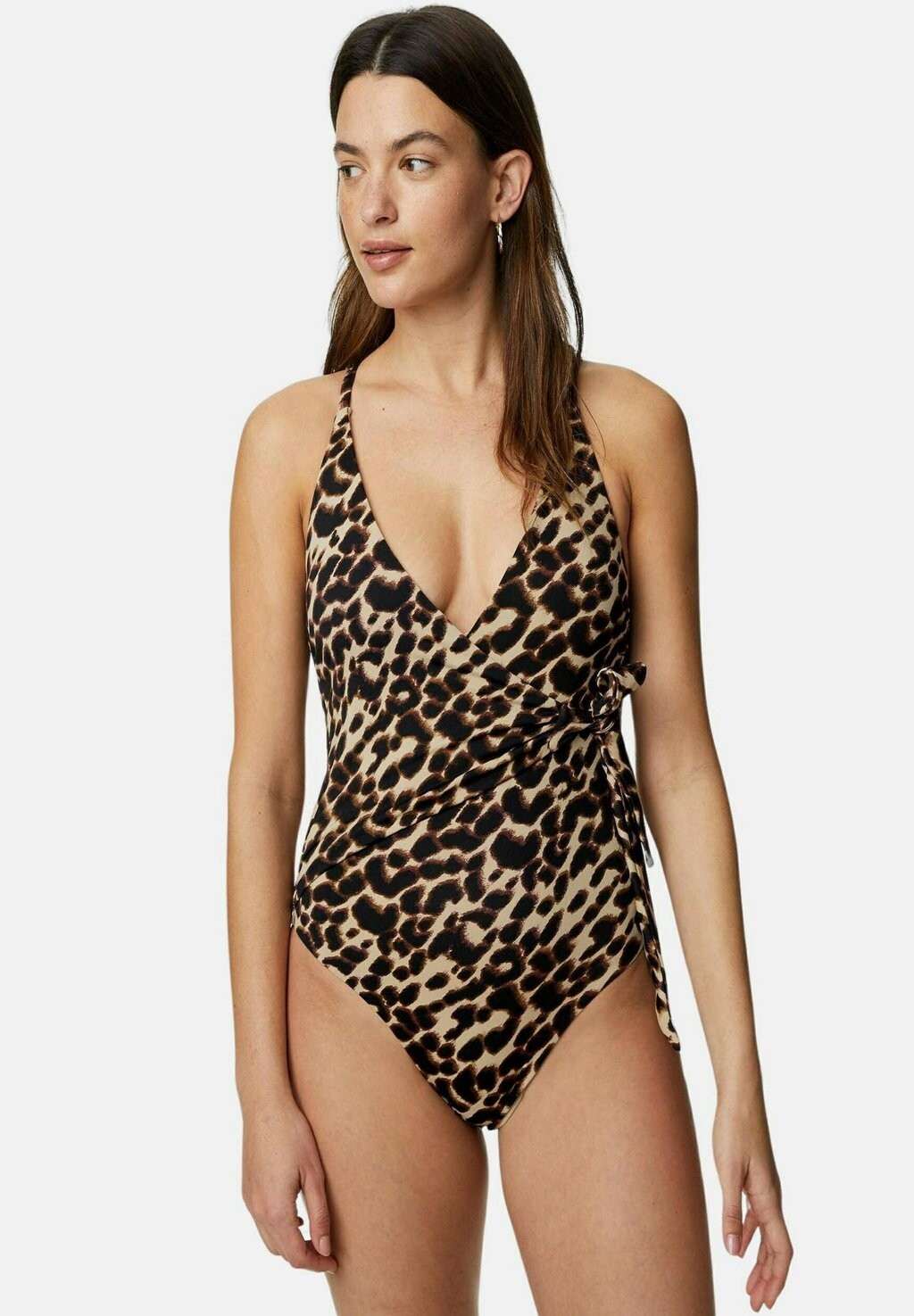 

Купальник TUMMY CONTROL PRINTED WRAP Marks & Spencer, цвет brown mix