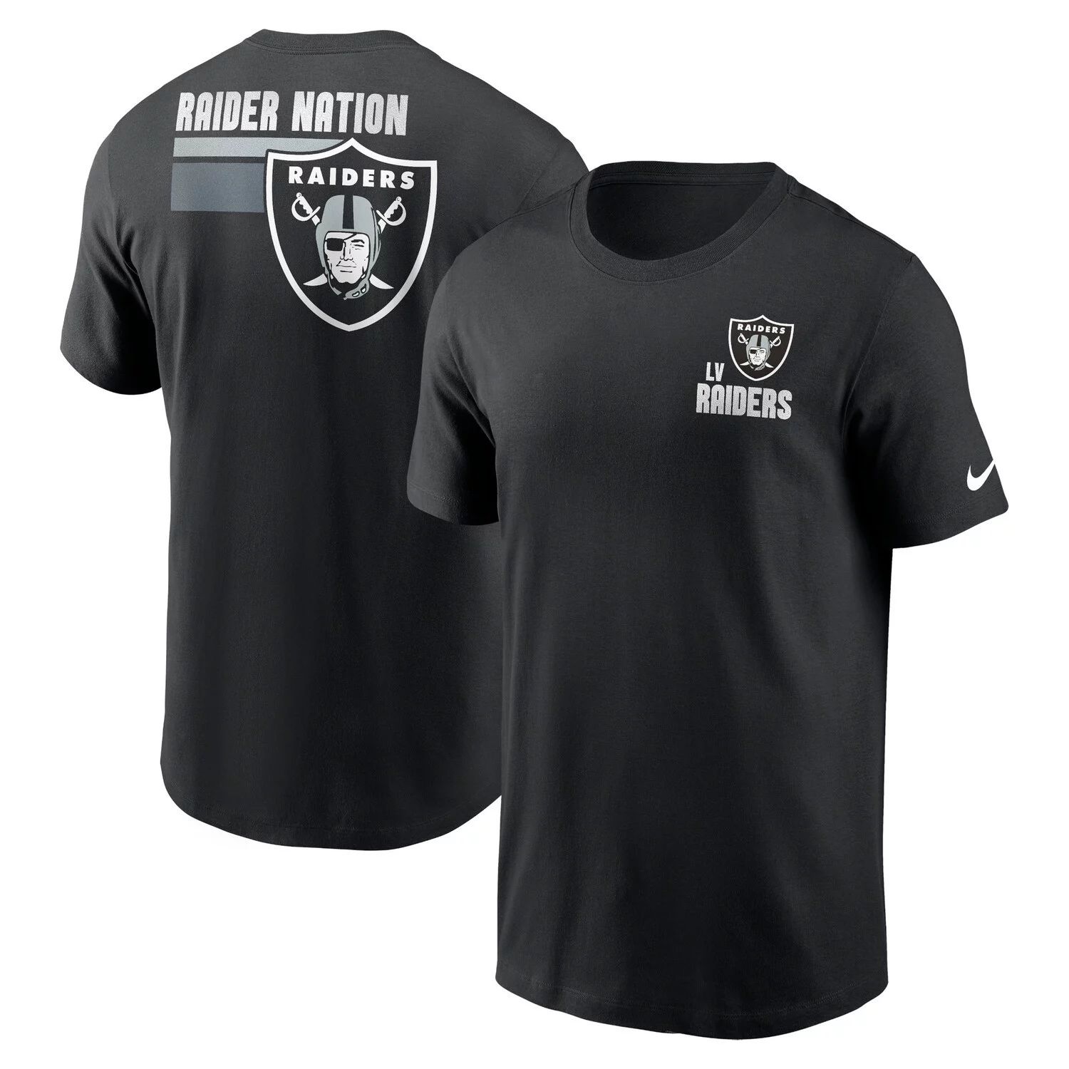 Мужская черная футболка Las Vegas Raiders Blitz Essential Nike
