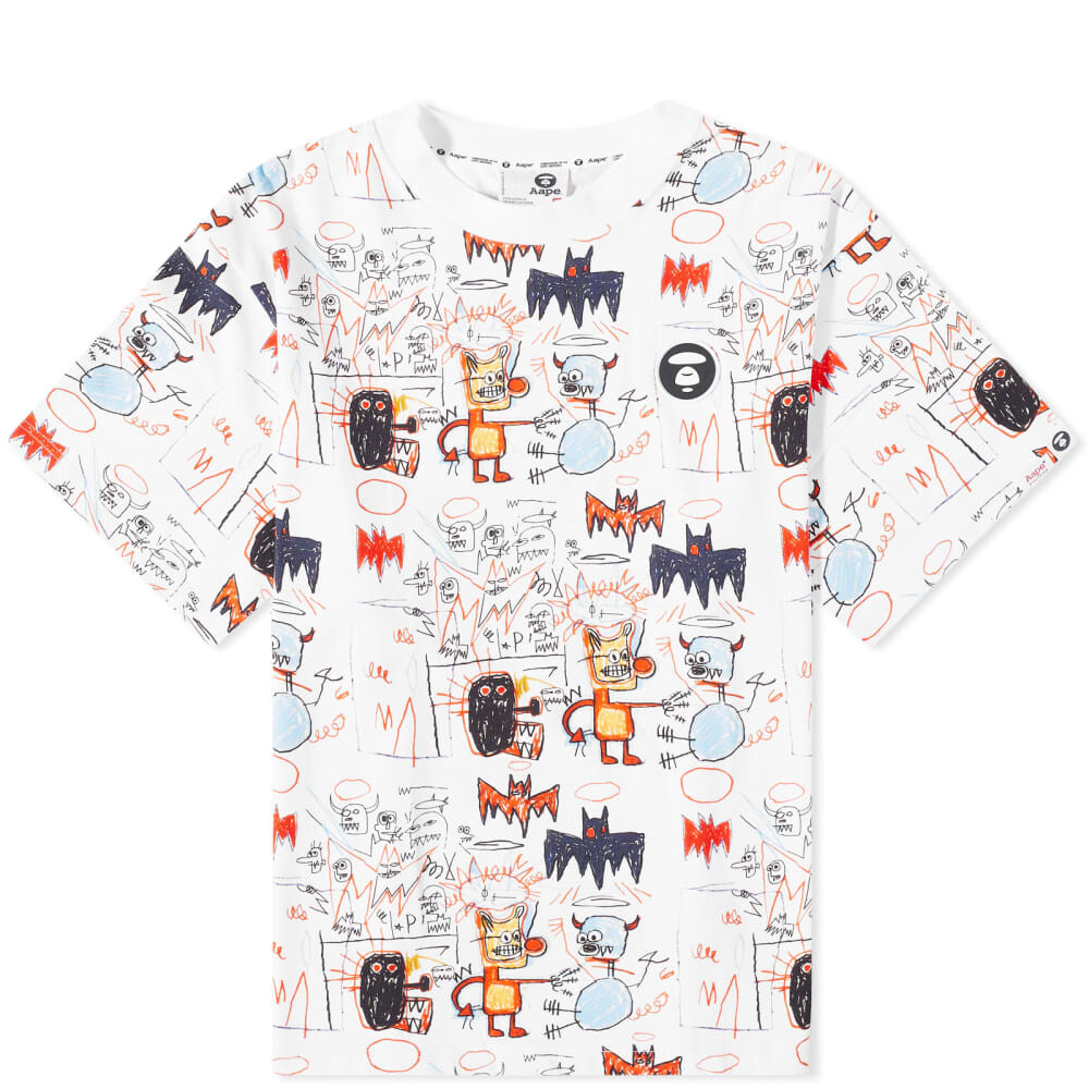 

Футболка с принтом AAPE x Jean Michel, мультиколор