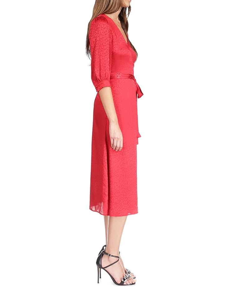 Платье Michael Kors Cheetah Jacquard Midi Wrap Dress, цвет Crimson