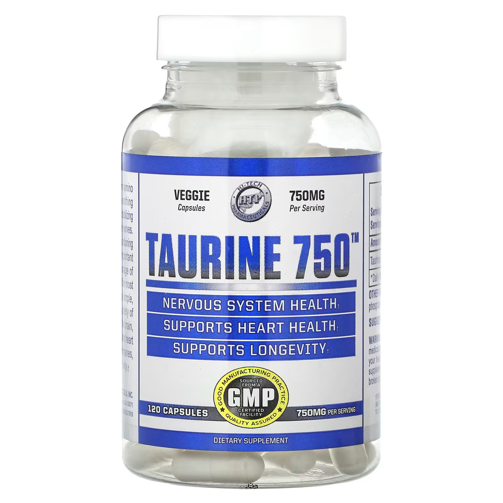 Таурин Hi Tech Pharmaceuticals 750 мг, 120 капсул