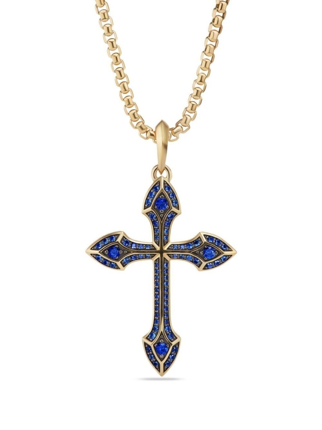 

Подвеска Gothic Cross Amulet из желтого золота с сапфирами David Yurman, золотой