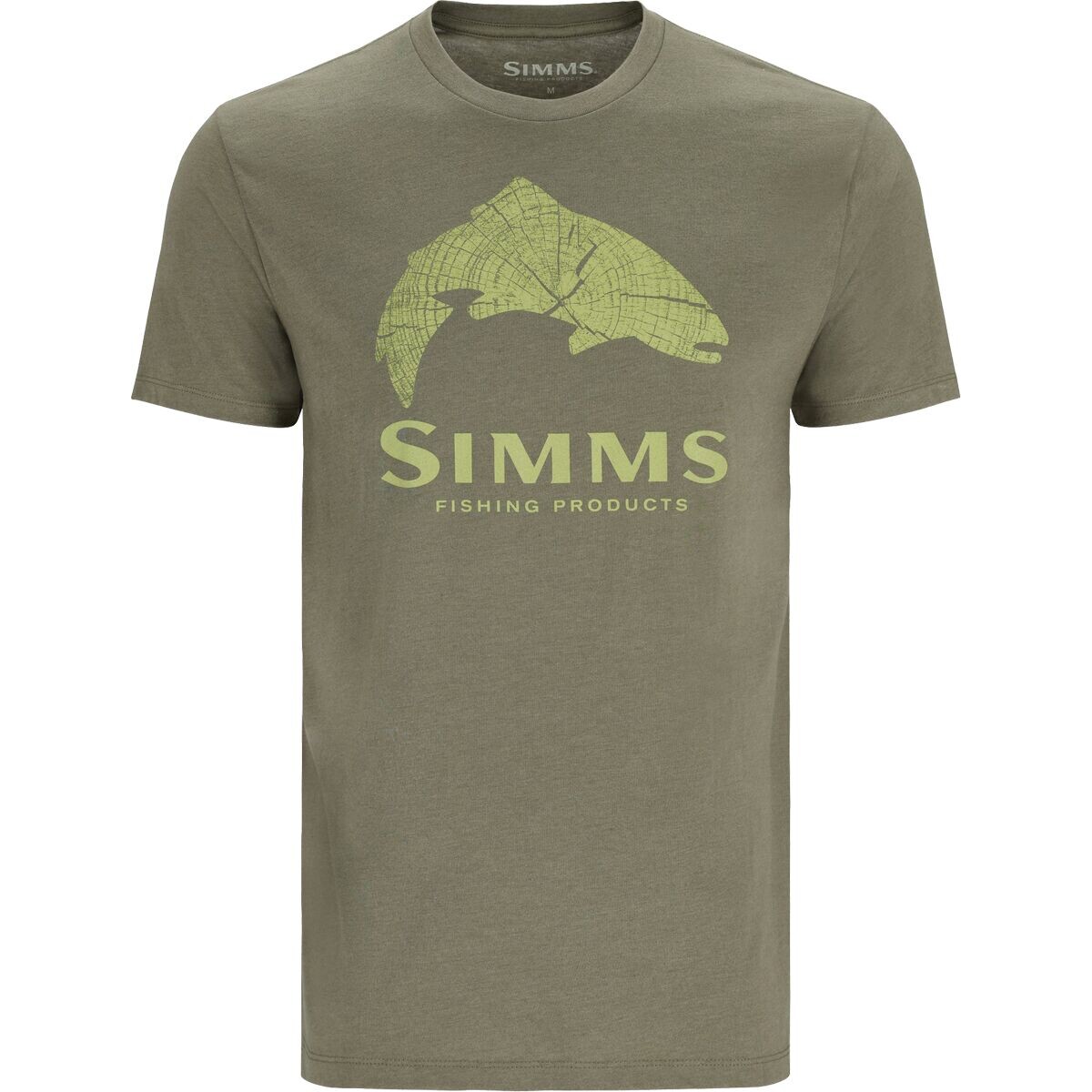 

Футболка с древесной форелью Simms, цвет military heather/neon