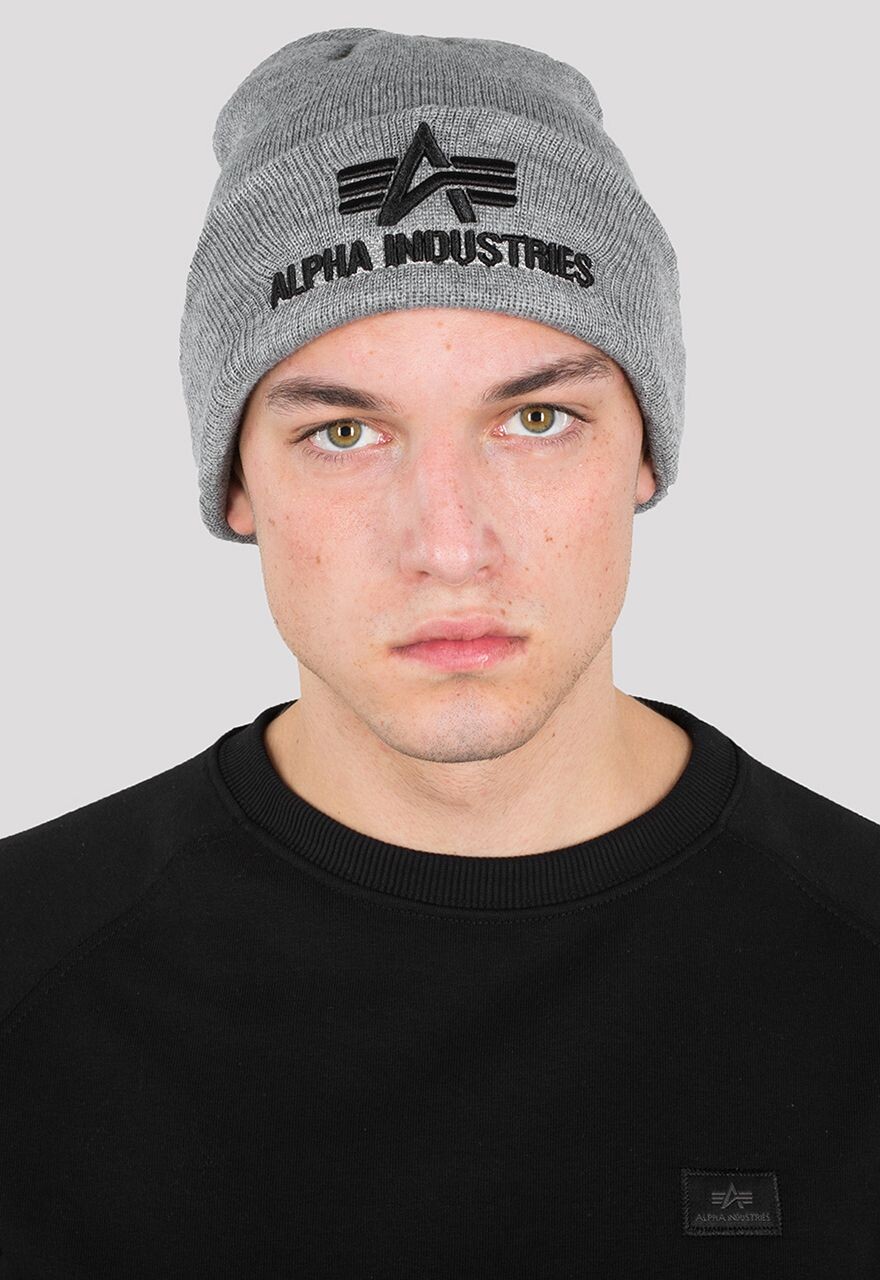 

Кепка Alpha Industries 3D Beanie, серый