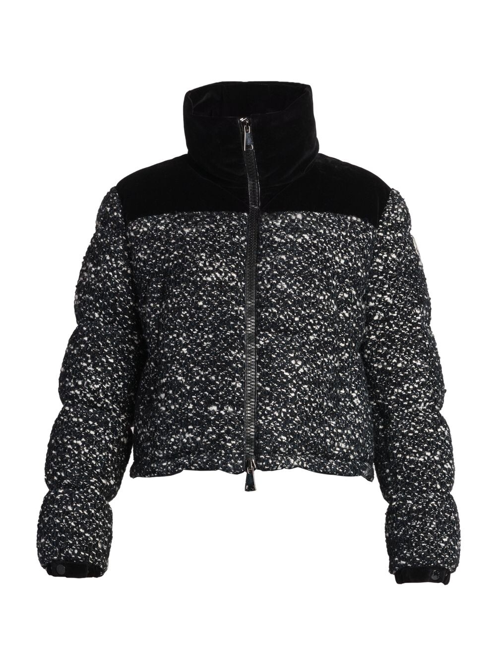 

Пуховик Girotte из бархата и трикотажа букле Moncler, черный