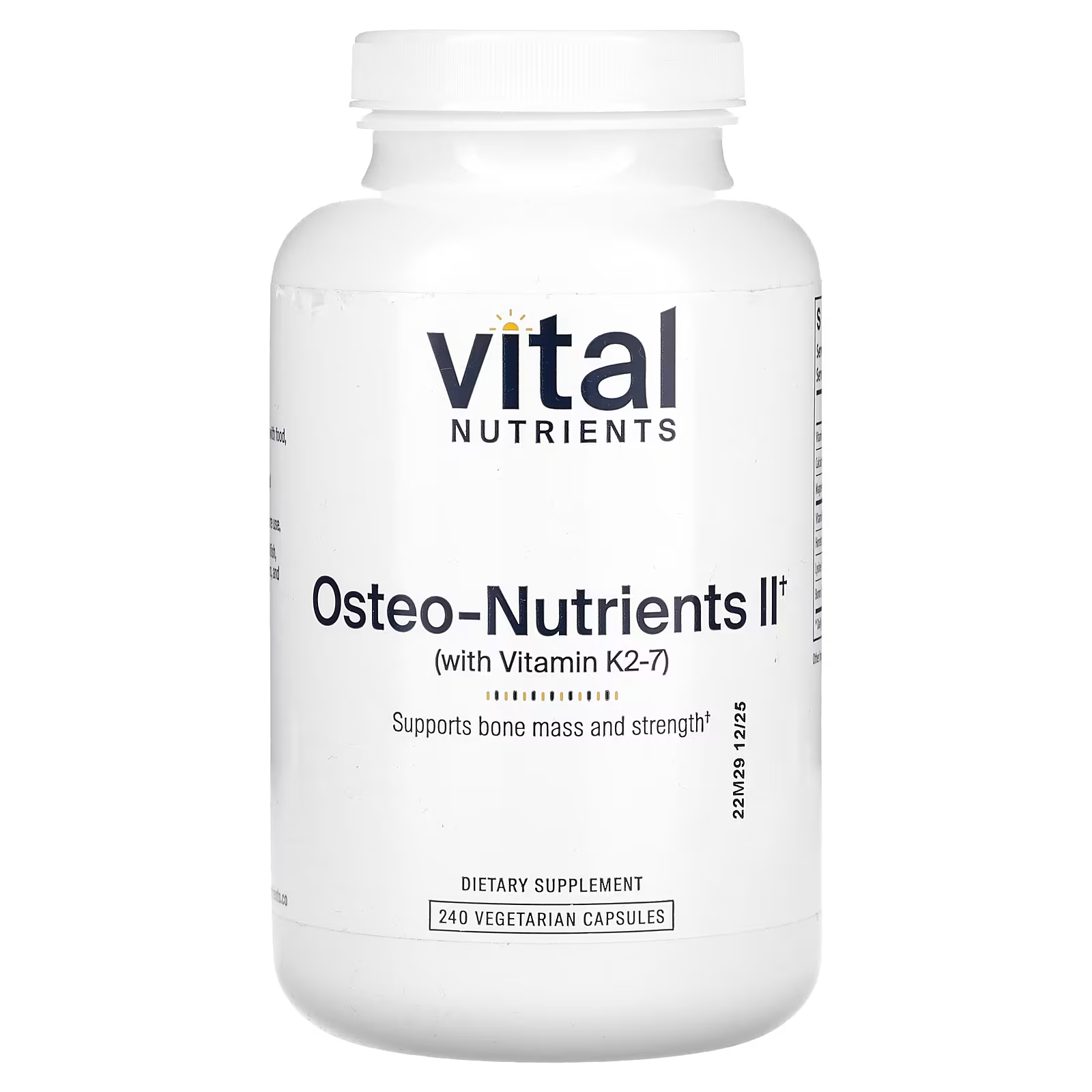 Vital Nutrients Osteo-Nutrients II с витамином K2-7, 240 вегетарианских капсул