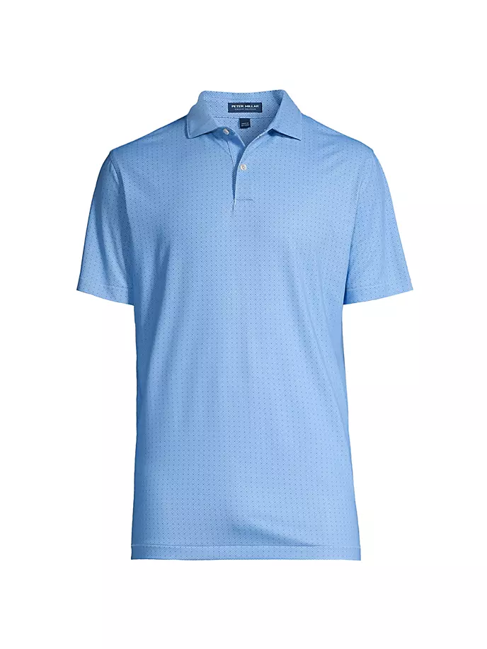 

Рубашка-поло Crown Crafted Lloyd Geo Dot Performance Peter Millar, синий