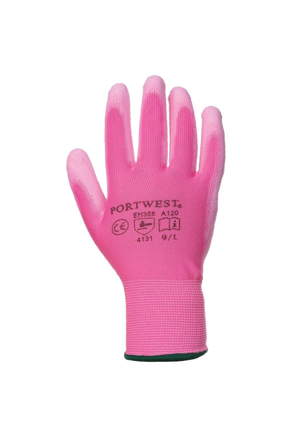 Перчатки с полиуретановым покрытием ладони (A120) Спецодежда Portwest, розовый большие черные перчатки 13 го калибра трикотажные с полиэфирным покрытием ладони и пальцы с открытой спиной loops черный