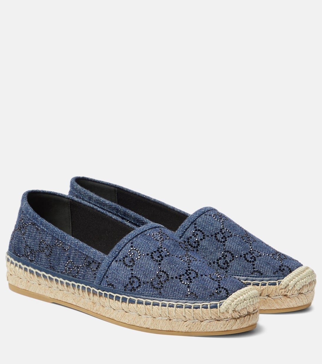 

Джинсовые эспадрильи с кристаллами gg Gucci, синий