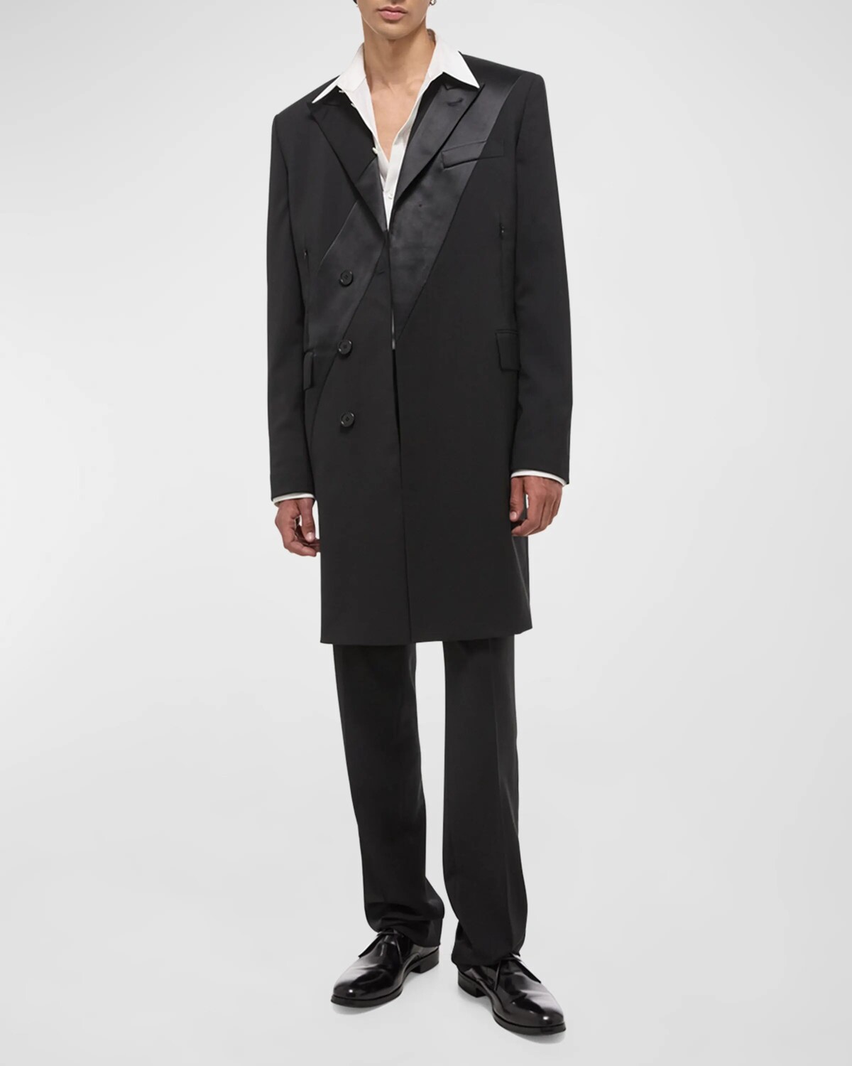 

Мужское пальто-смокинг в стиле «автомобиль» Helmut Lang, цвет Black