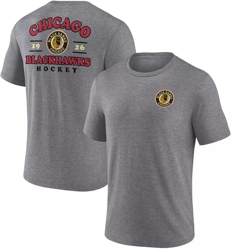 

Серая футболка NHL Chicago Blackhawks 2-Hit Tri-Blend