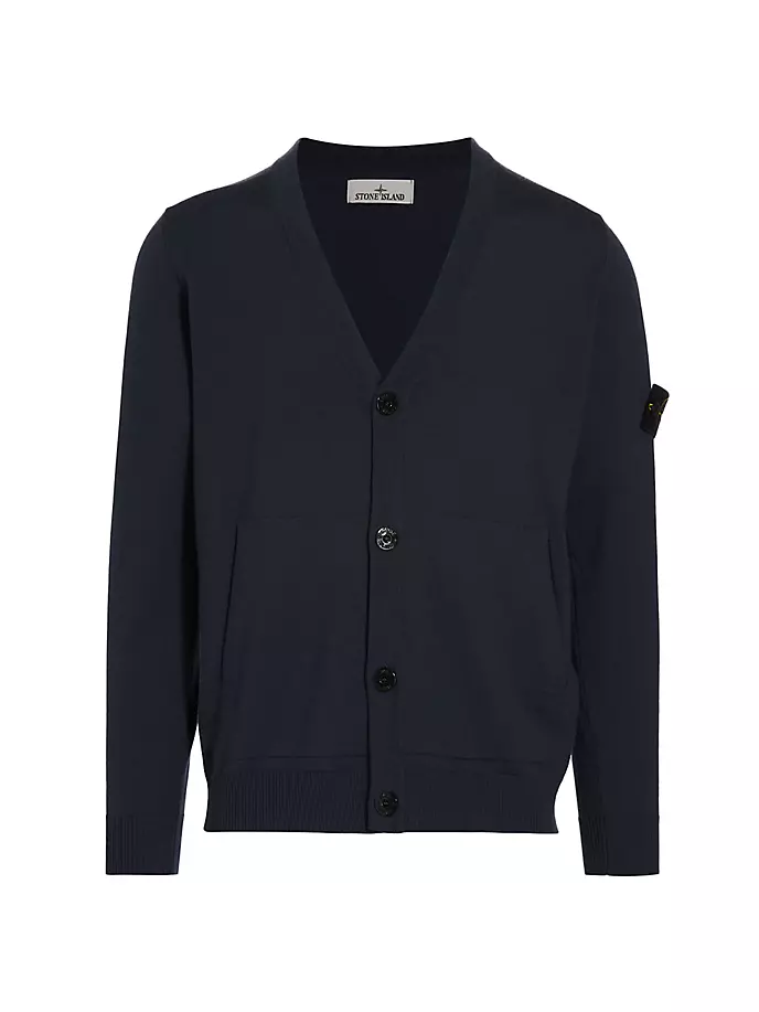 

Легкий шерстяной кардиган Stone Island, синий