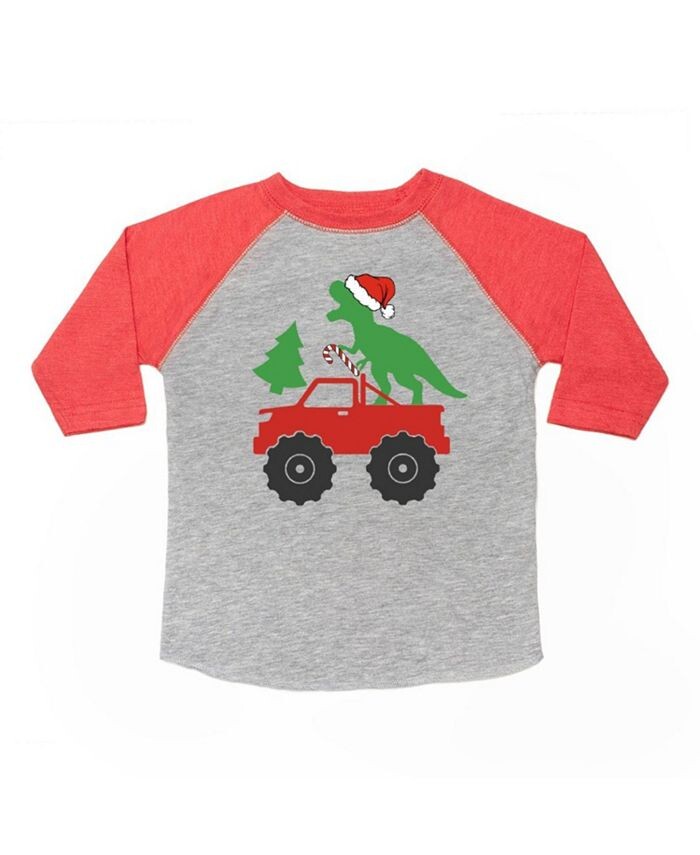 

Рождественская рубашка 3/4 Santa Dino Monster Truck для мальчиков Sweet Wink — Little Kid, Big Kid, мультиколор