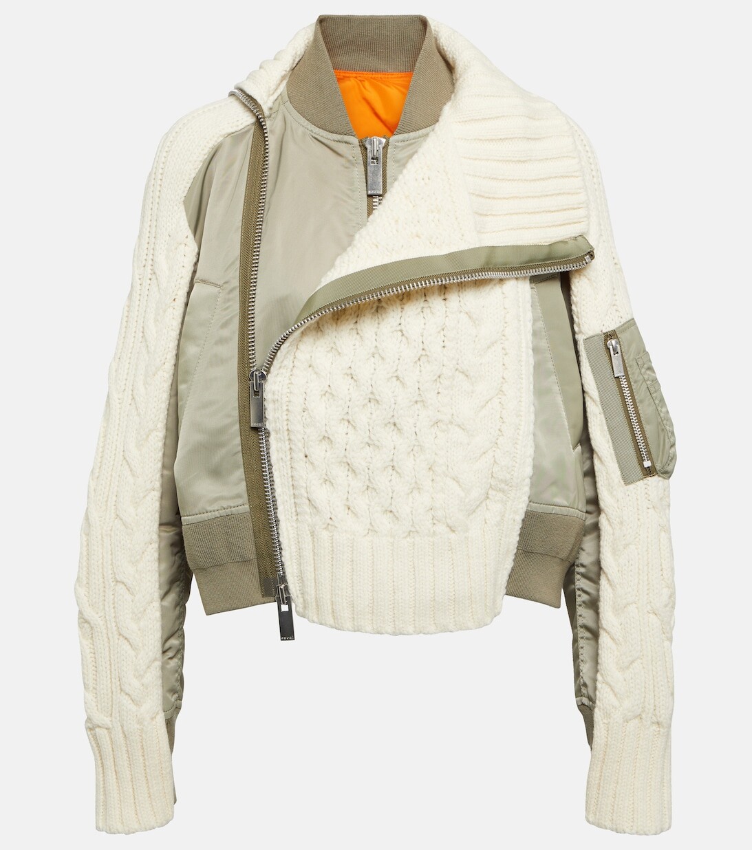 

Куртка из смесовой шерсти SACAI, разноцветный, Серый