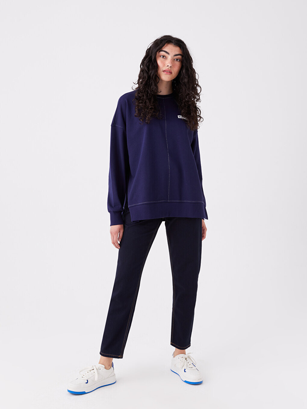 

Женские джинсовые брюки с высокой талией для мамы LCW Jeans, среднее индиго родео