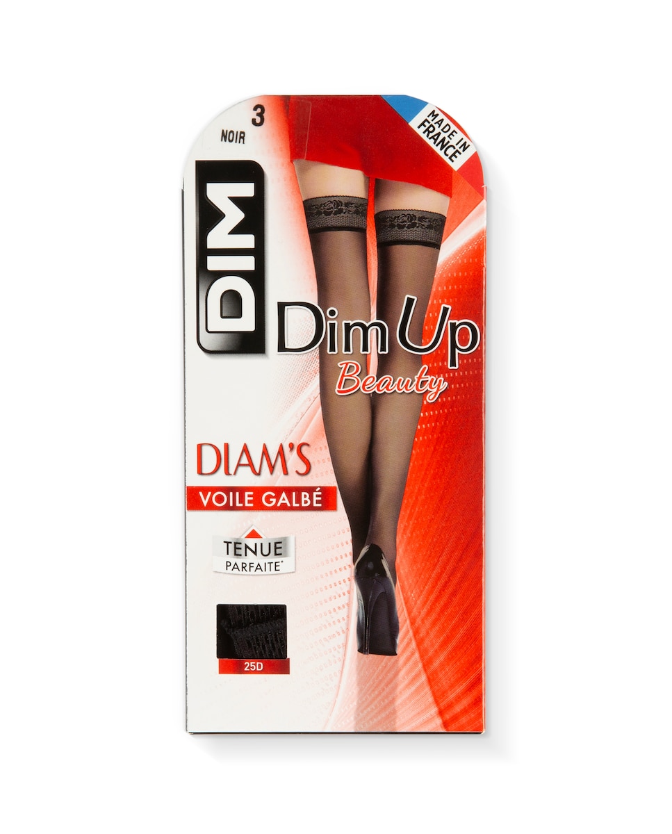 Полупрозрачные моделирующие чулки Diam с кружевной подвязкой Dim, черный