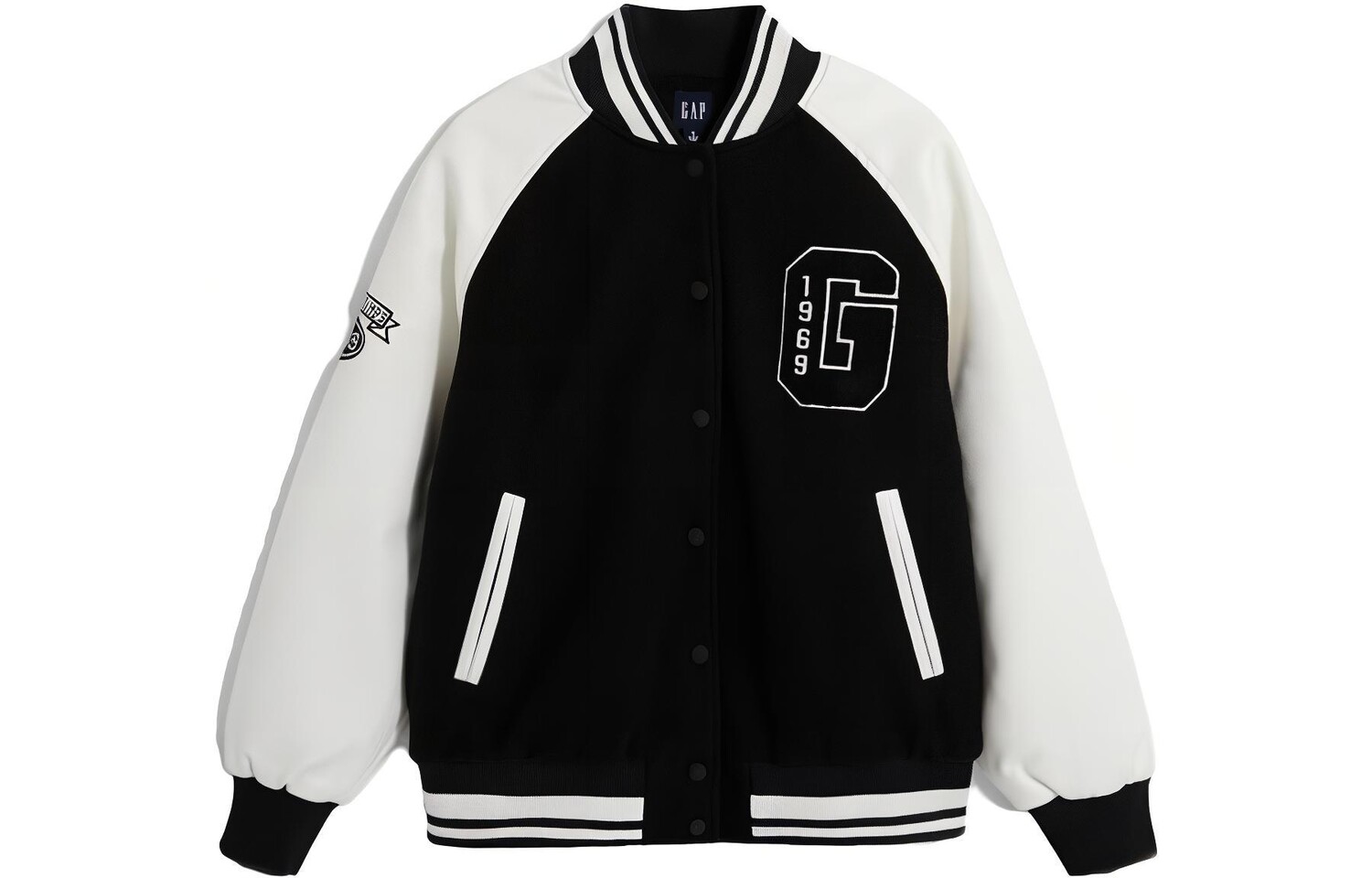 

Женская бейсбольная майка GAP, цвет Black and White