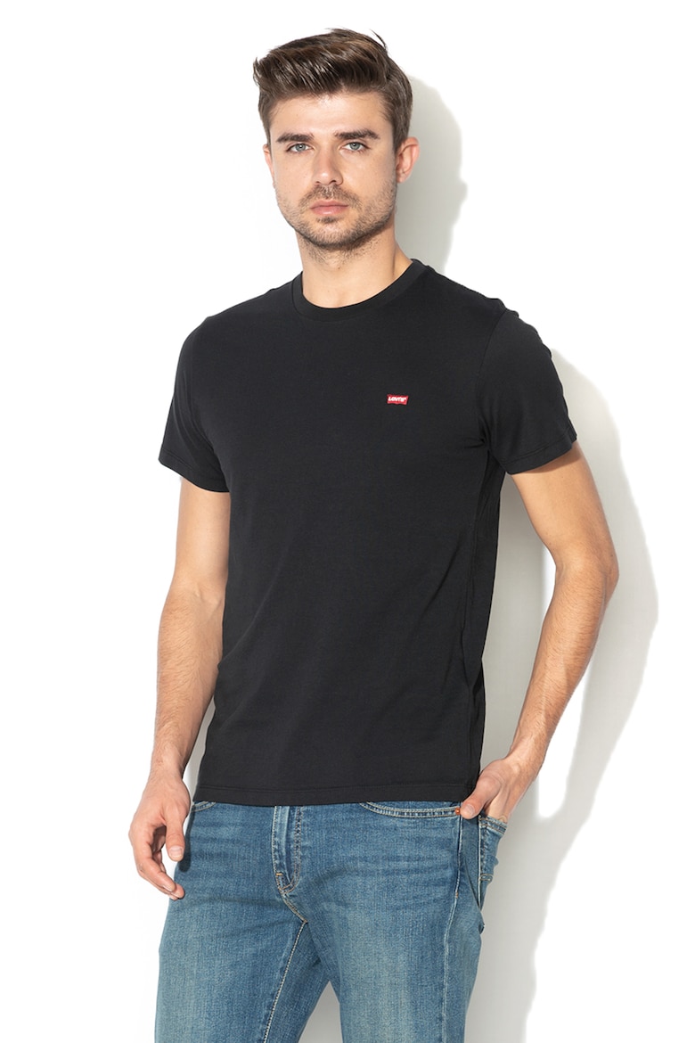 Хлопковая футболка с вышитым логотипом, Черная, S 56605 Levi'S, черный