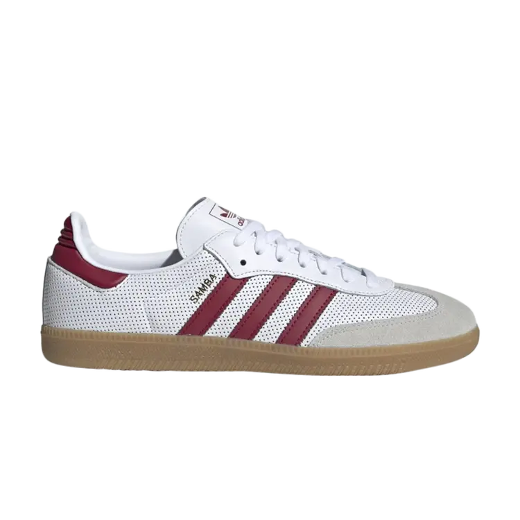 Кроссовки Adidas Samba OG 'White Collegiate Burgundy', белый кроссовки низкие samba og unisex adidas originals цвет footwear white collegiate burgundy