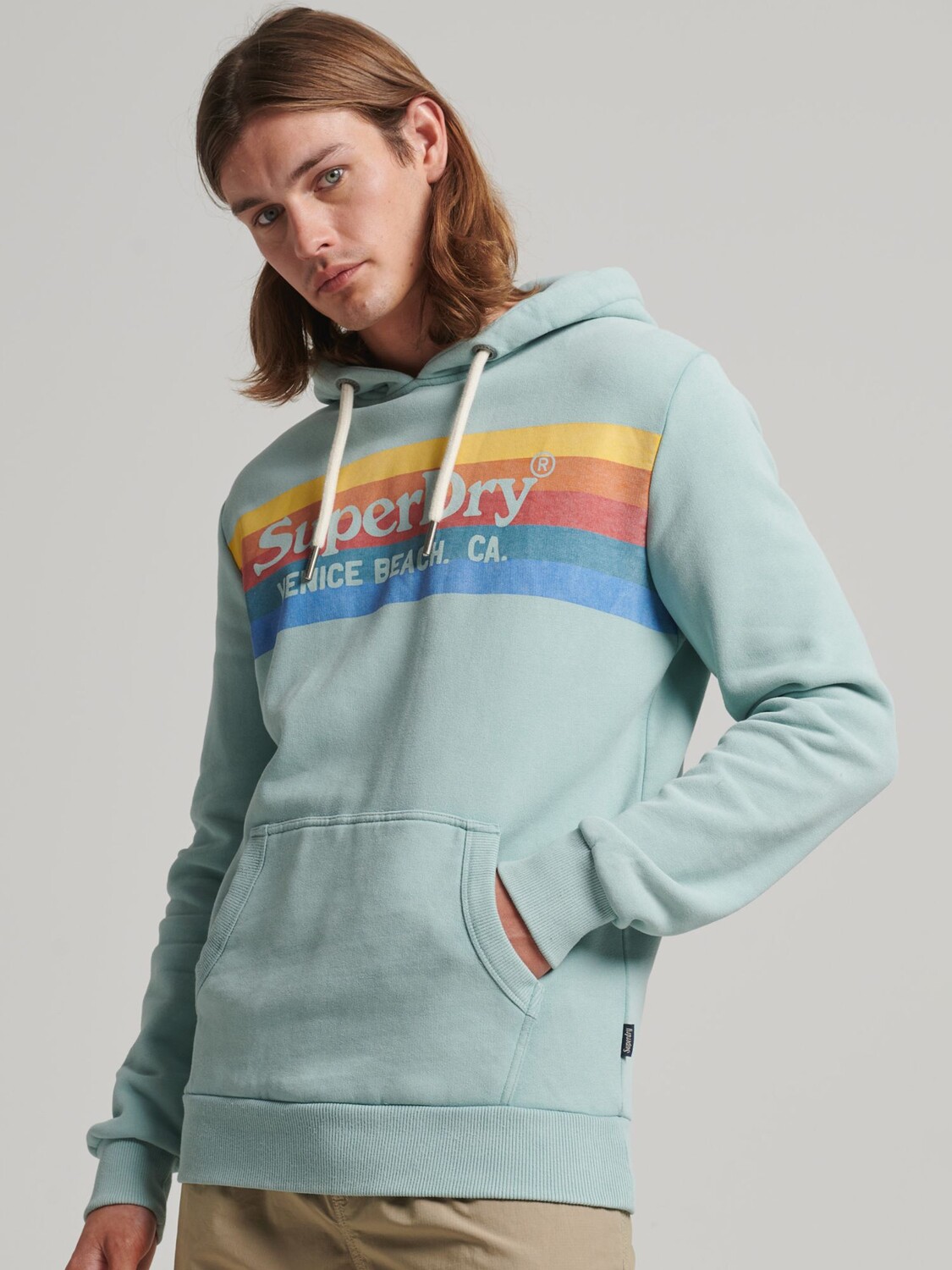 

Винтажная толстовка с капюшоном Superdry, свежий мятно-зеленый