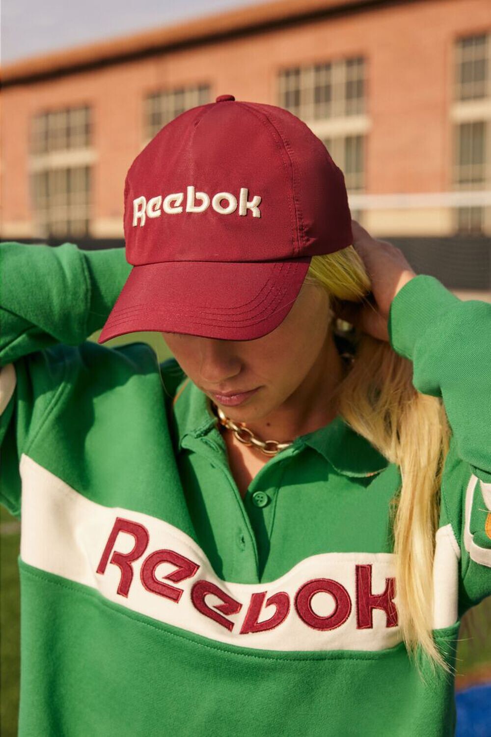 

Бейсболка Reebok с графическим рисунком Forever 21, бордовый