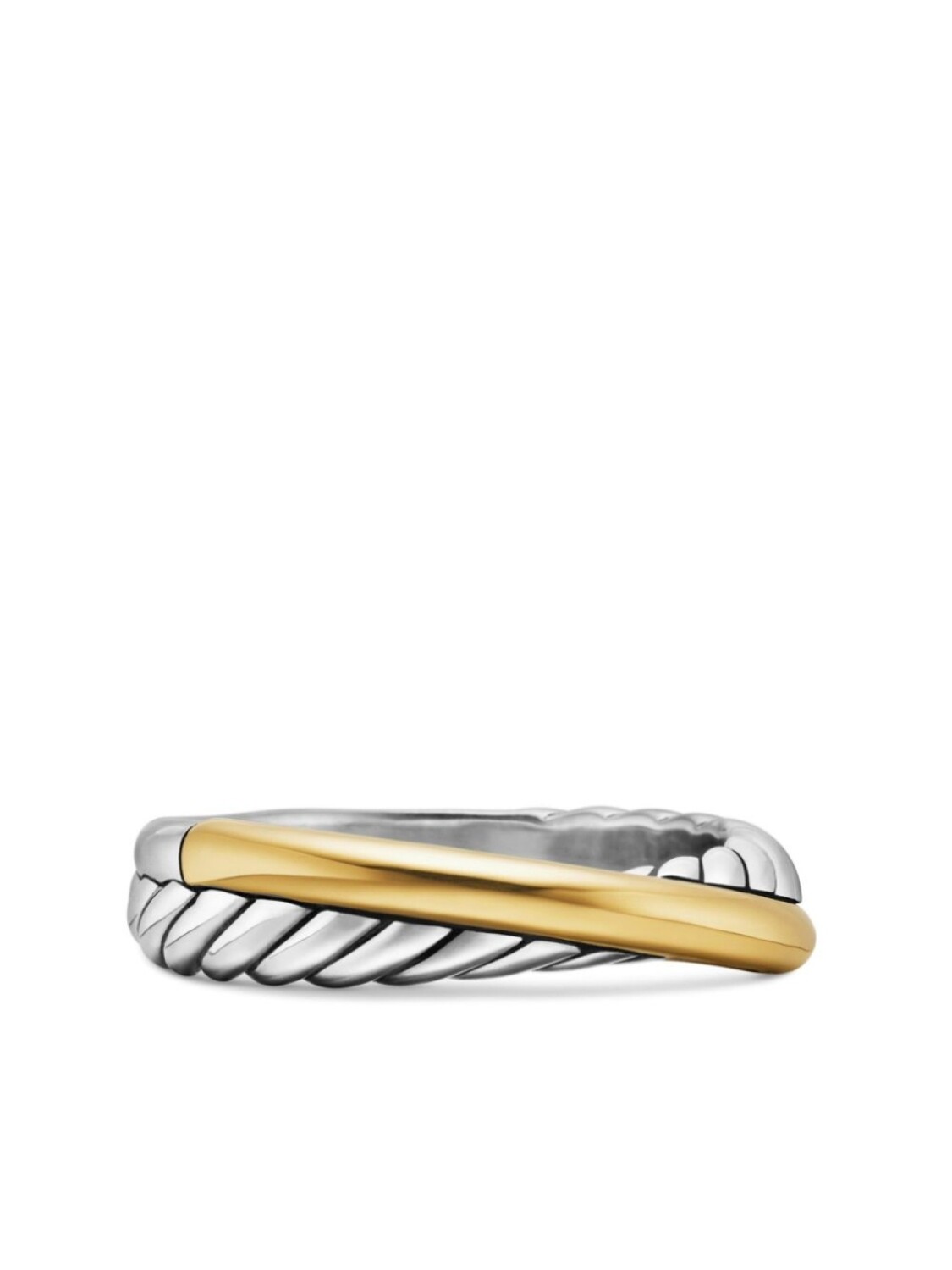 

Кольцо Crossover из стерлингового серебра и 18-каратного желтого золота David Yurman, серебряный