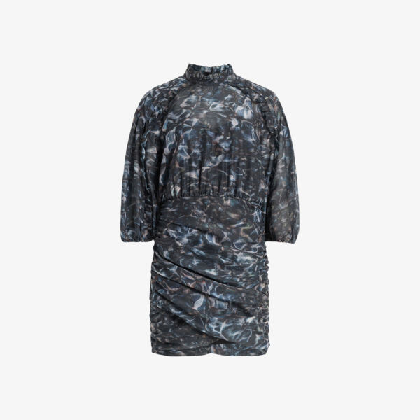 

Тканое платье мини harlee caladesi с графичным принтом Allsaints, синий