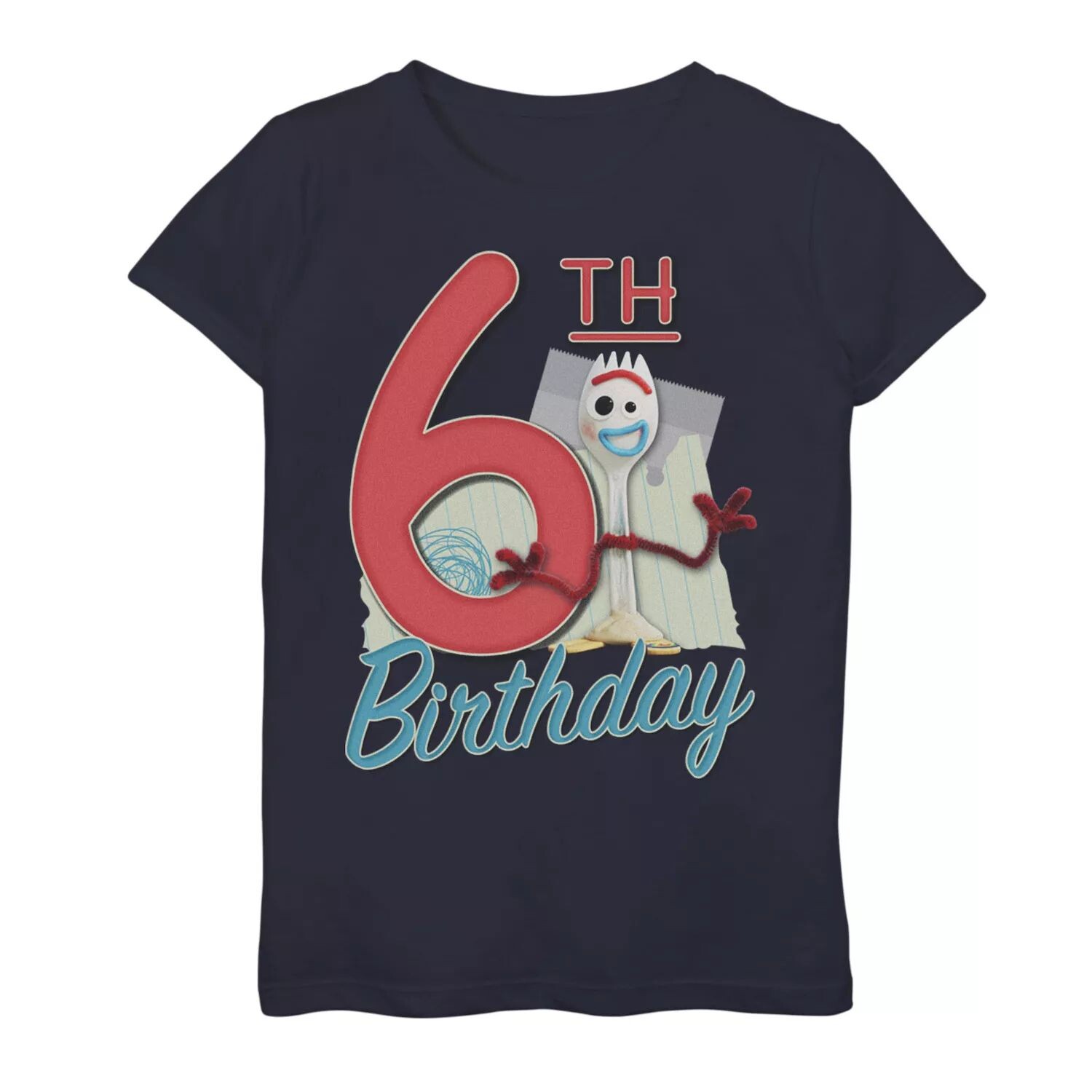 

Футболка Forky с рисунком на 6-й день рождения для девочек 7–16 лет Disney/Pixar «История игрушек 4» Disney / Pixar