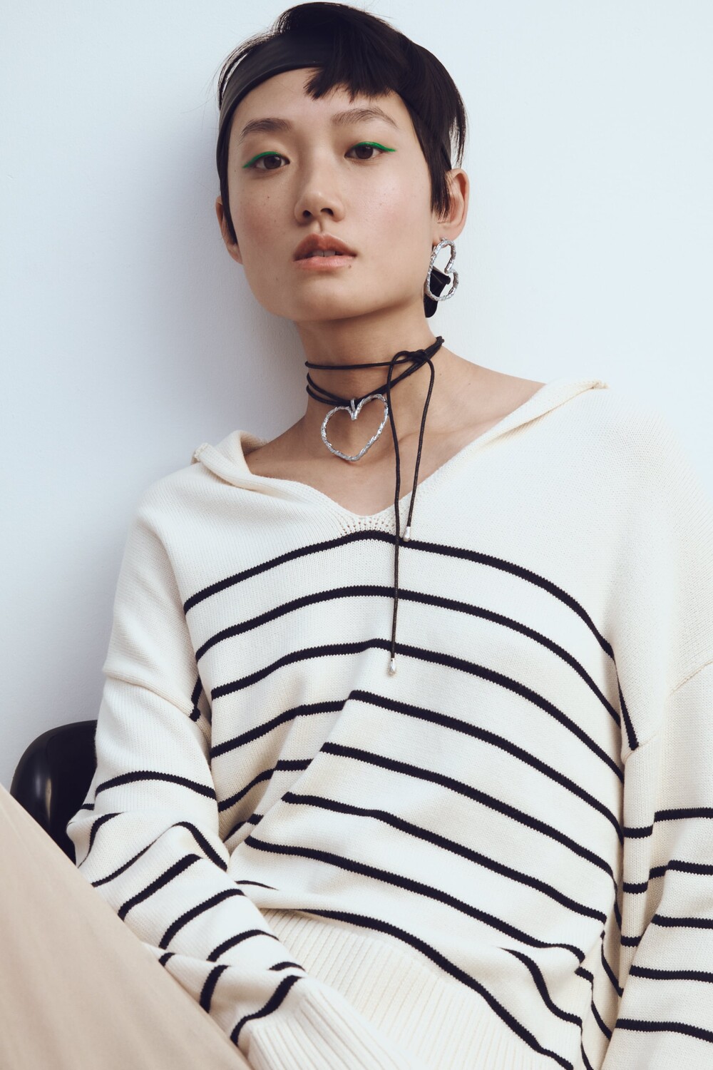 

Ожерелье из шнура сердца Zara, серебро