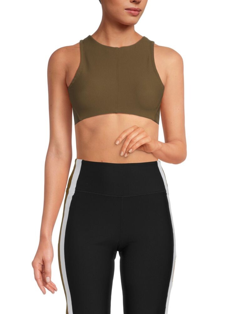 

Спортивный бюстгальтер Defined Racerfront Sage Collective, зеленый