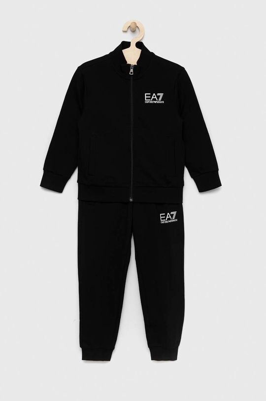 

Детский хлопковый спортивный костюм EA7 Emporio Armani, черный