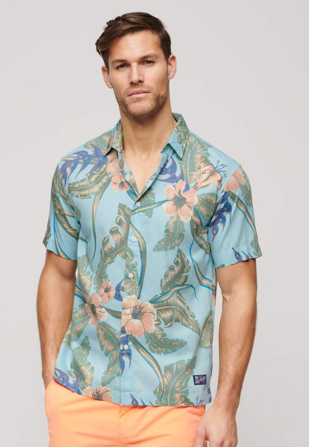 

Рубашка HAWAIIAN BOX FIT Superdry, синий