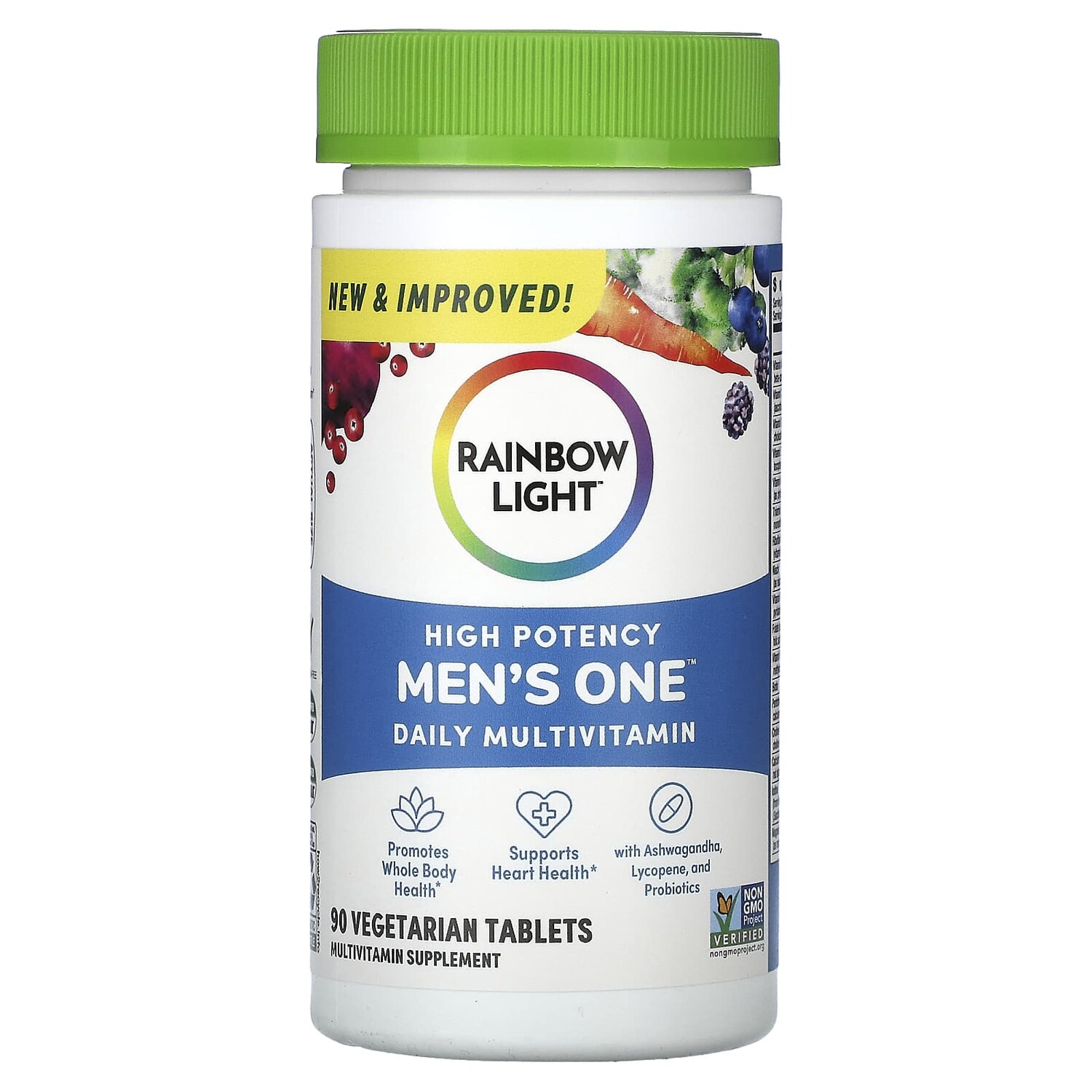 

Men's One, ежедневная мультивитаминная добавка для мужчин, высокая эффективность, 90 вегетарианских таблеток, Rainbow Light