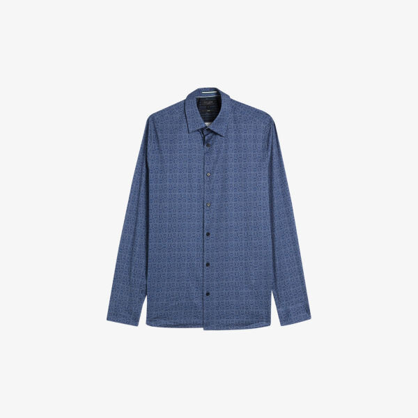 

Рубашка узкого кроя endover из эластичной ткани с геометрическим принтом Ted Baker, синий