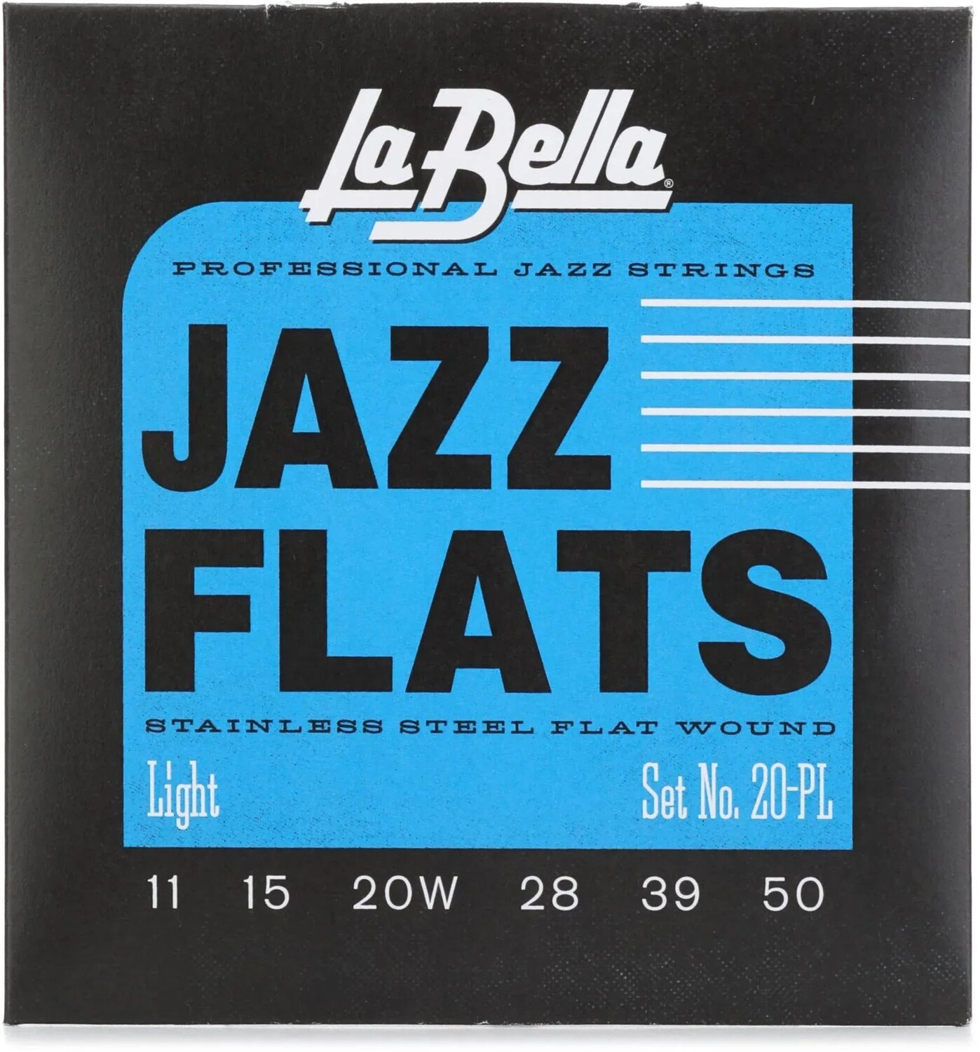 

Струны для электрогитары La Bella 20PL Jazz Flats из нержавеющей стали с плоской обмоткой - легкие