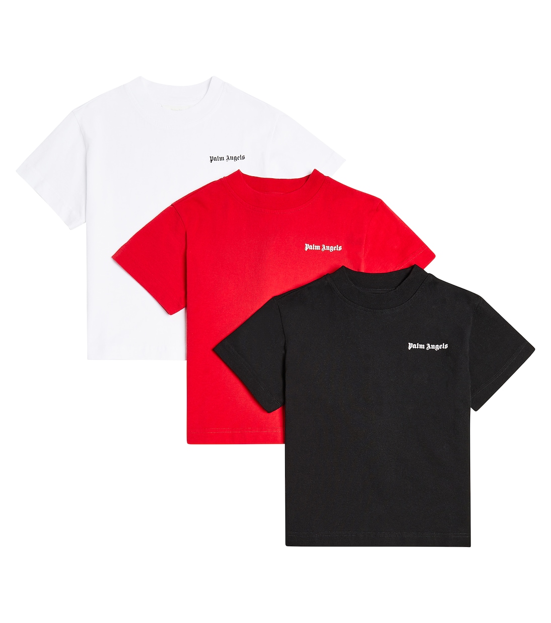 Набор из 3 футболок из хлопкового джерси с логотипом Palm Angels, черный