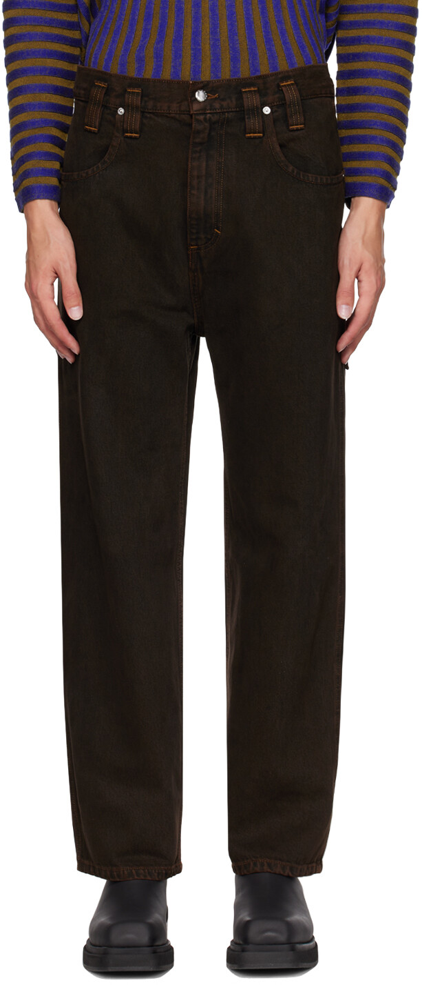 

Коричневые мешковатые джинсы Eckhaus Latta