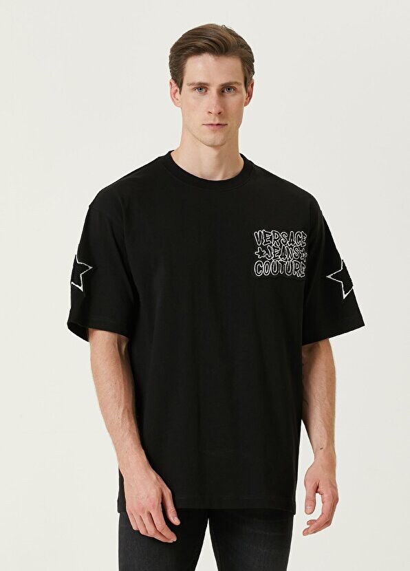 

Черная футболка с нашивкой-логотипом Versace Jeans Couture, Черный