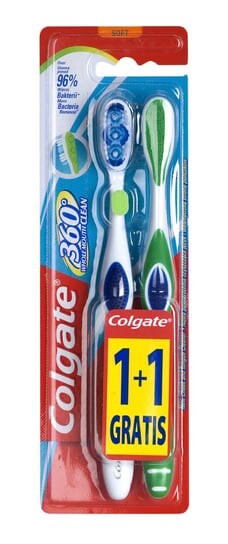

Мягкая зубная щетка для очистки всего рта на 360°, 2 шт. Colgate