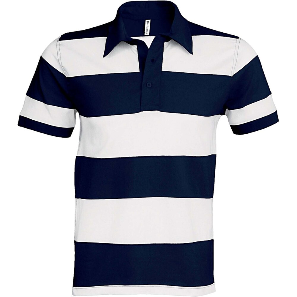 

Поло Kariban Rugby Striped, синий
